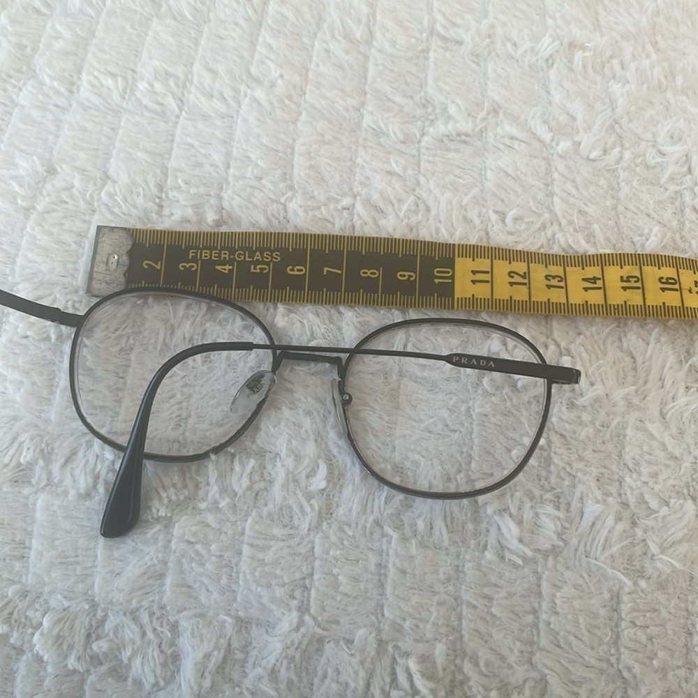 Prada Knotched Black Unisex Stylish Round Glasses Sorry No Case - Picture 9 of 13
